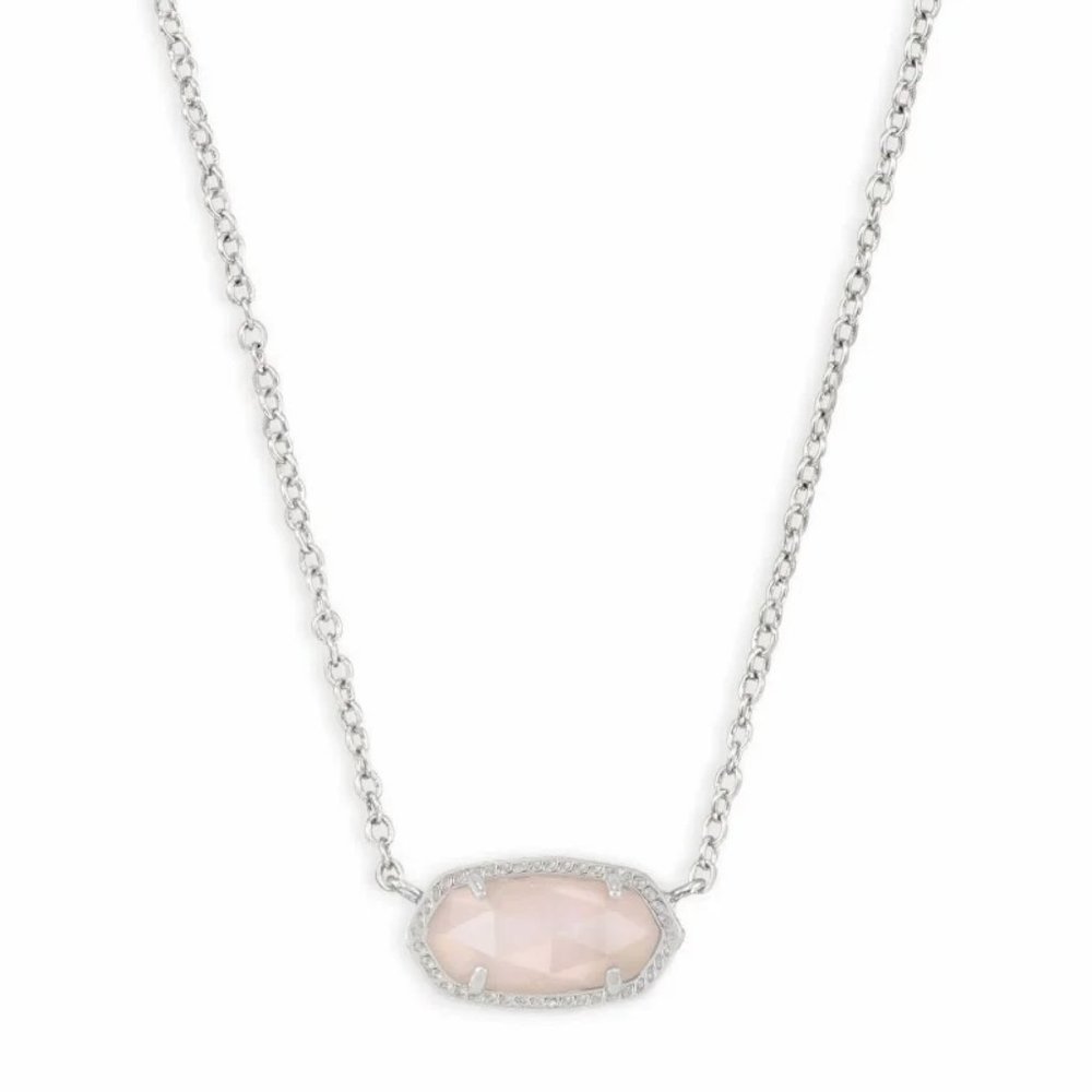 Elisa Pendant Necklace in Rose Quartz